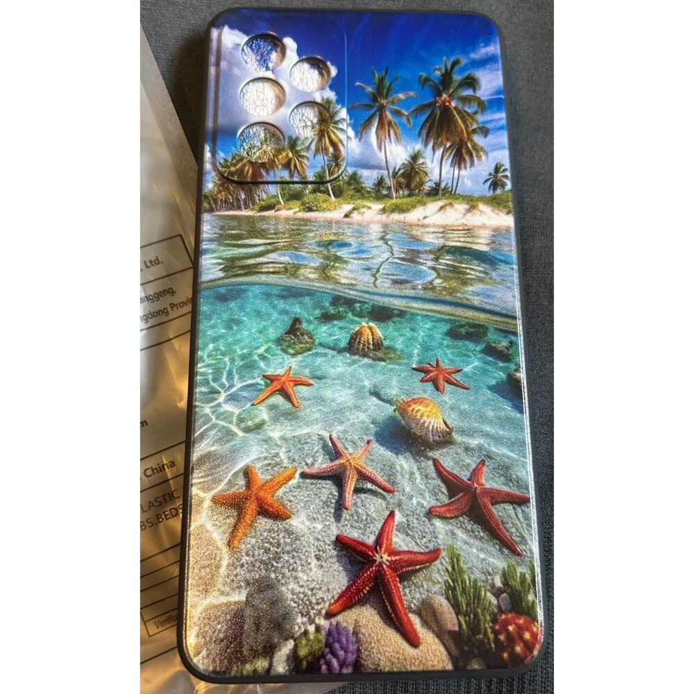 New Samsung Galaxy A52 Cell Phone Case Blue Beach Starfish Palm Trees E78